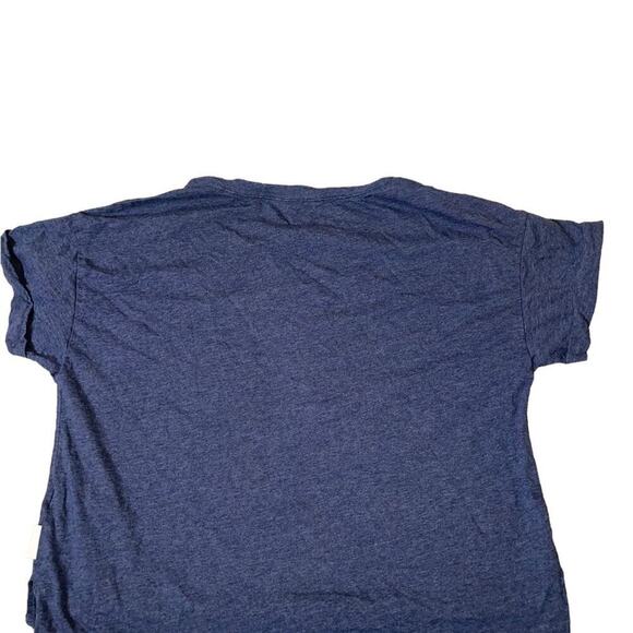 Calvin Klein Jeans brand gray/navy rolled cuff sleeve cropped T-Shirt SZ M - Picture 2 of 7